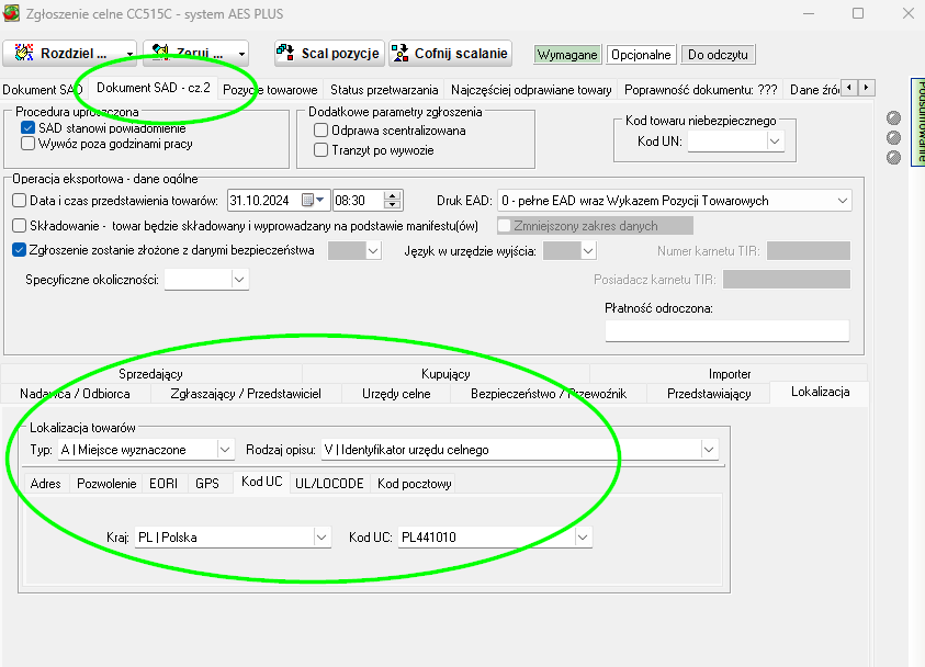 lokalizacja aes plus